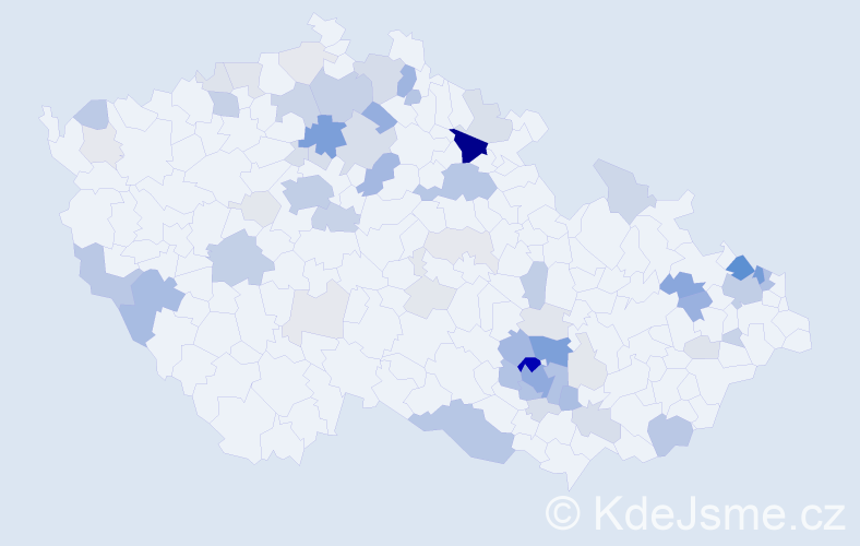 Příjmení: 'Antonín', počet výskytů 260 v celé ČR