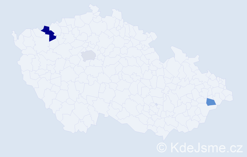 Příjmení: 'Bigar', počet výskytů 6 v celé ČR