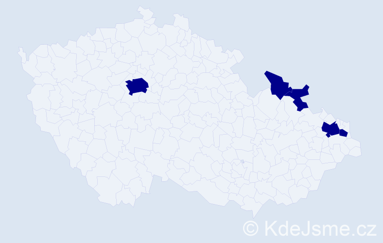 Příjmení: 'Fuknová', počet výskytů 5 v celé ČR