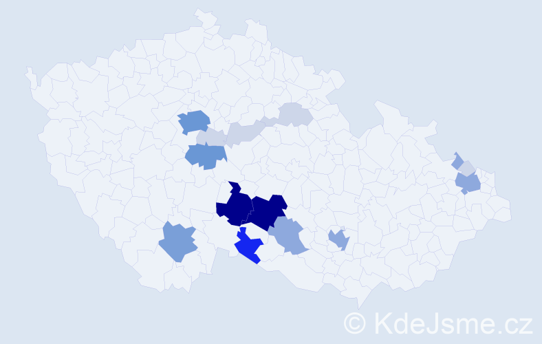 Příjmení: 'Rásochová', počet výskytů 64 v celé ČR