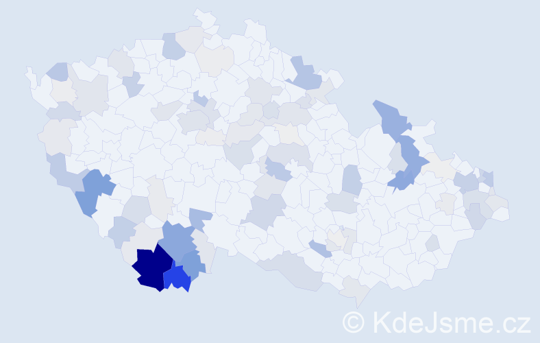 Příjmení: 'Gondek', počet výskytů 345 v celé ČR
