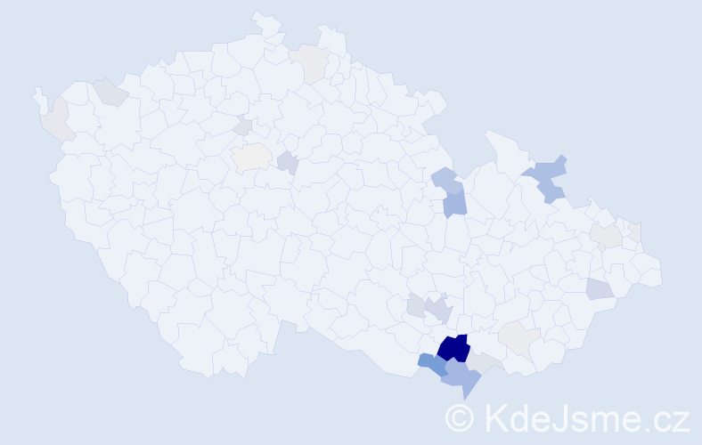 Příjmení: 'Grůza', počet výskytů 84 v celé ČR