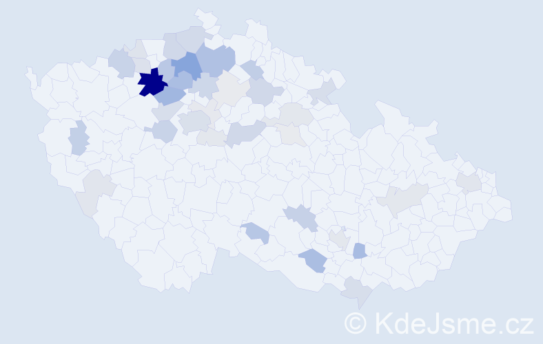 Příjmení: 'Ekrt', počet výskytů 131 v celé ČR