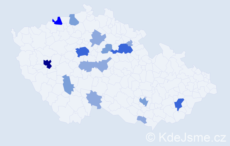 Příjmení: 'Komorová', počet výskytů 38 v celé ČR