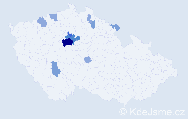 Příjmení: 'Banga', počet výskytů 28 v celé ČR