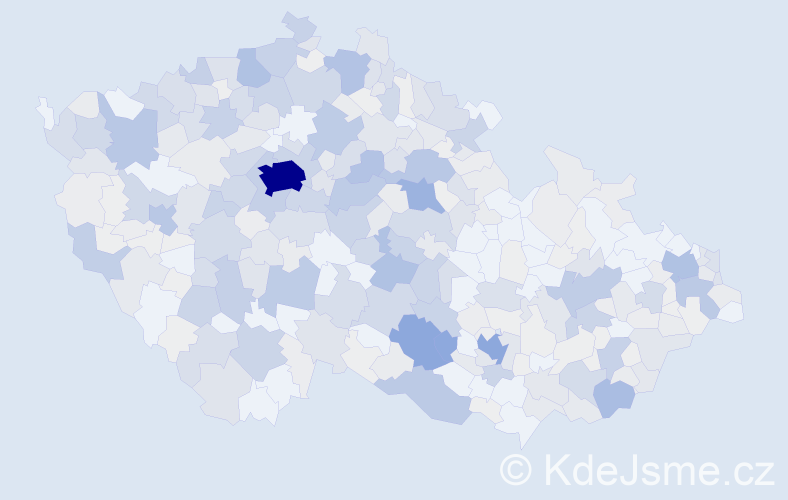 Příjmení: 'Kafka', počet výskytů 1761 v celé ČR