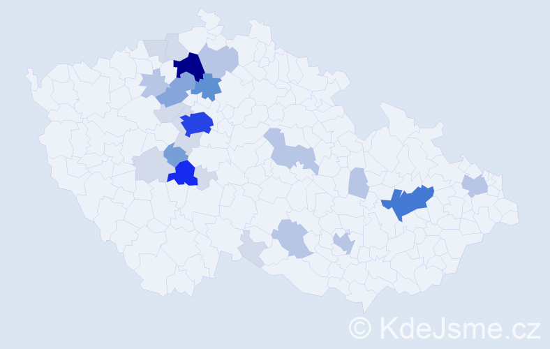 Příjmení: 'Valsa', počet výskytů 92 v celé ČR