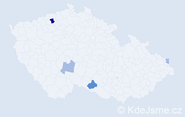 Příjmení: 'Dobosi', počet výskytů 5 v celé ČR