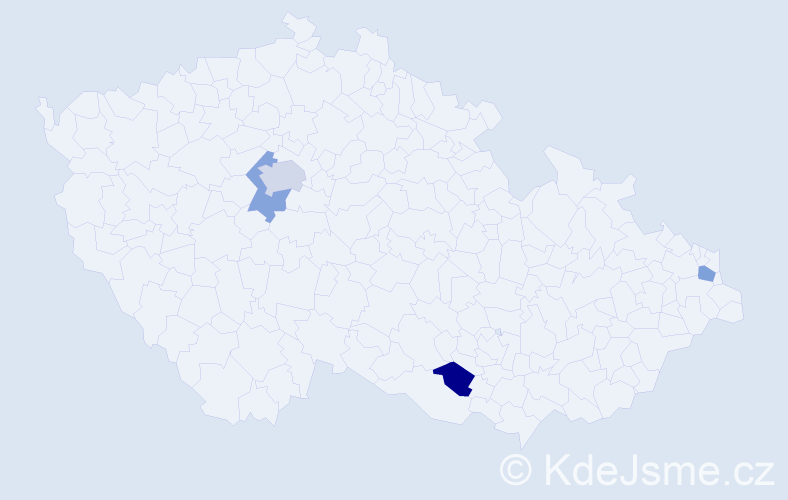 Příjmení: 'Kunay', počet výskytů 5 v celé ČR