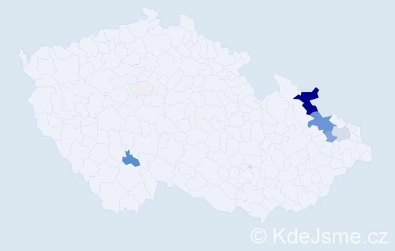 Příjmení: 'Zámarská', počet výskytů 17 v celé ČR