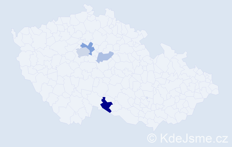 Příjmení: 'Neitzelová', počet výskytů 10 v celé ČR