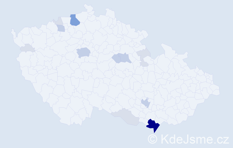 Příjmení: 'Pyskatá', počet výskytů 43 v celé ČR