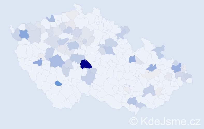 Příjmení: 'Kot', počet výskytů 232 v celé ČR