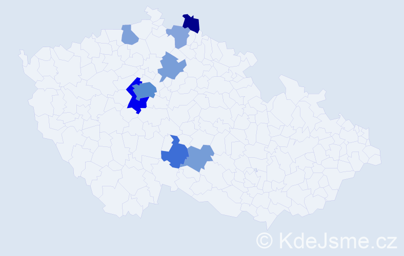 Příjmení: 'Šternová', počet výskytů 21 v celé ČR