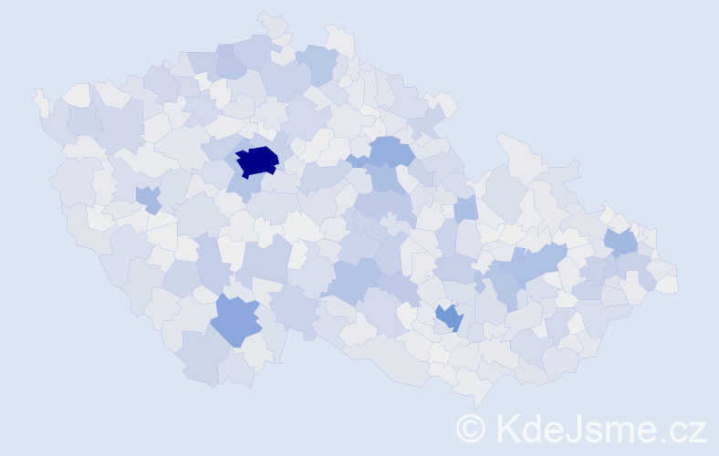 Příjmení: 'Marková', počet výskytů 11482 v celé ČR