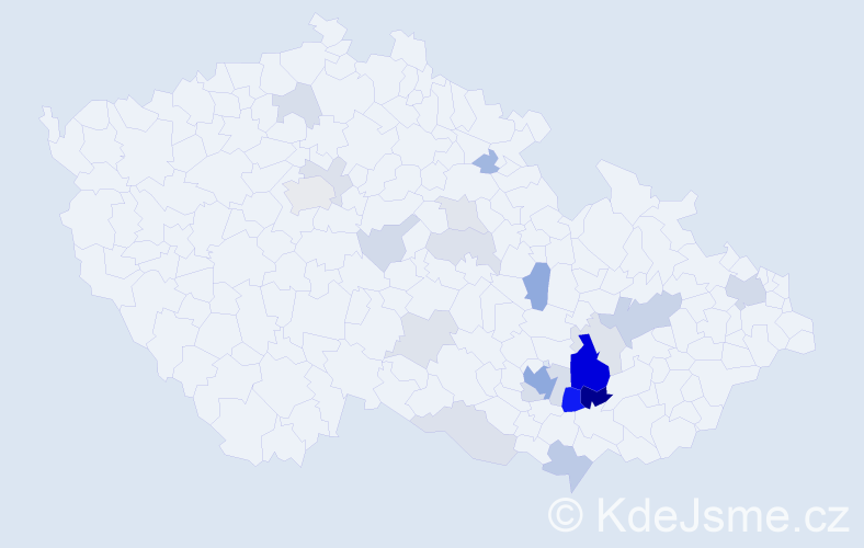 Příjmení: 'Obhlídalová', počet výskytů 64 v celé ČR