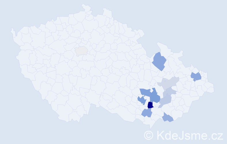 Příjmení: 'Peslarová', počet výskytů 30 v celé ČR