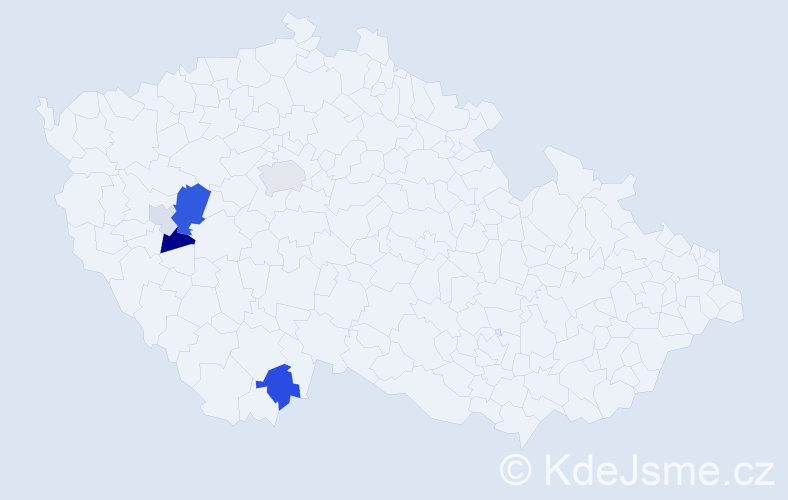Příjmení: 'Telekeš', počet výskytů 13 v celé ČR