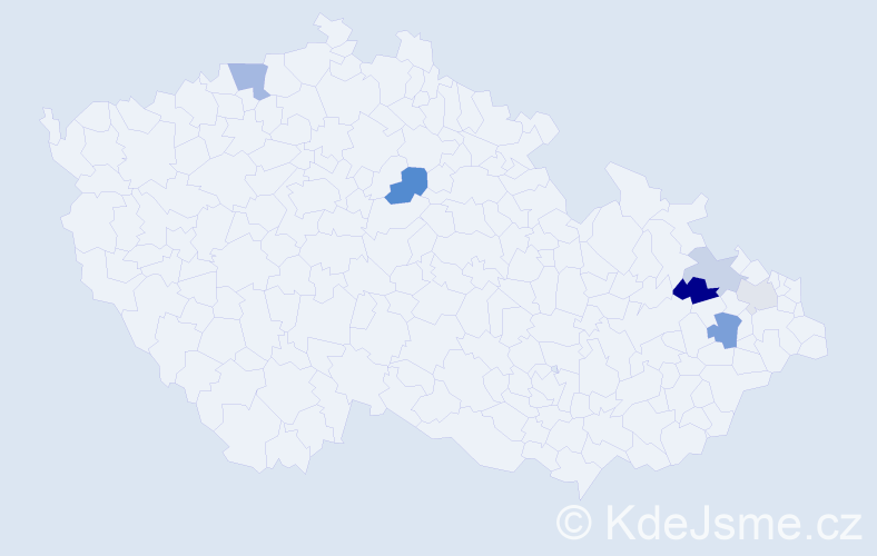 Příjmení: 'Kalafus', počet výskytů 10 v celé ČR