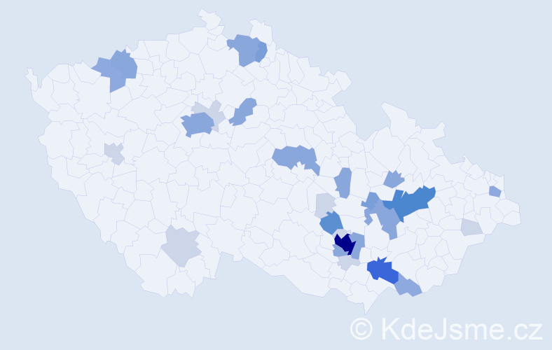 Příjmení: 'Čadílek', počet výskytů 83 v celé ČR