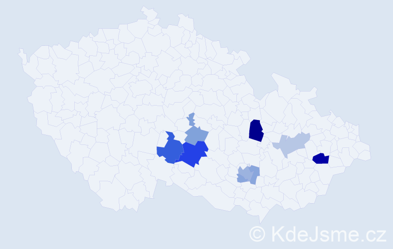 Příjmení: 'Haikerová', počet výskytů 17 v celé ČR