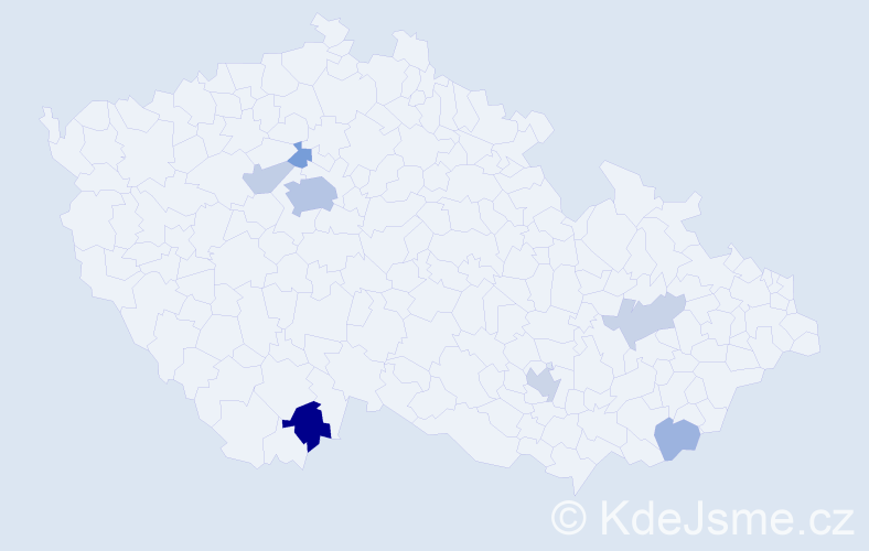 Příjmení: 'Cox', počet výskytů 17 v celé ČR