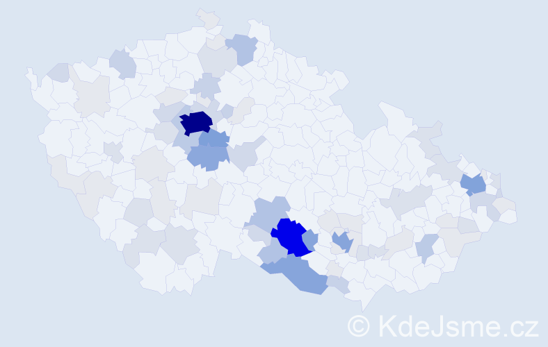 Příjmení: 'Vejmelková', počet výskytů 268 v celé ČR