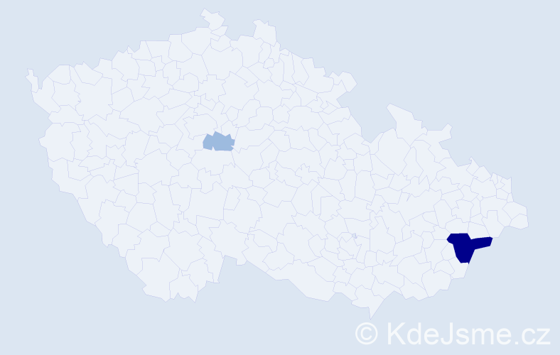 Příjmení: 'Getting', počet výskytů 5 v celé ČR