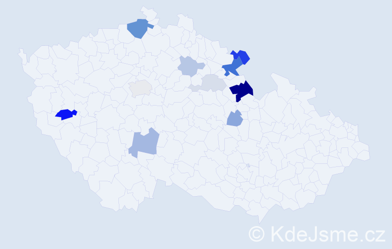 Příjmení: 'Kops', počet výskytů 29 v celé ČR