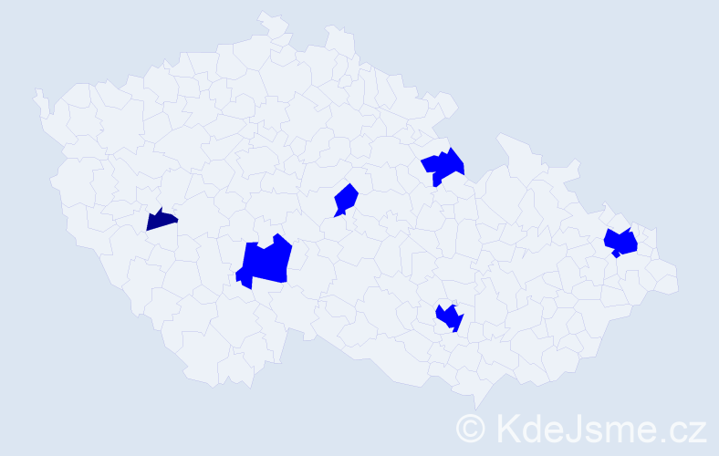 Příjmení: 'Feja', počet výskytů 7 v celé ČR