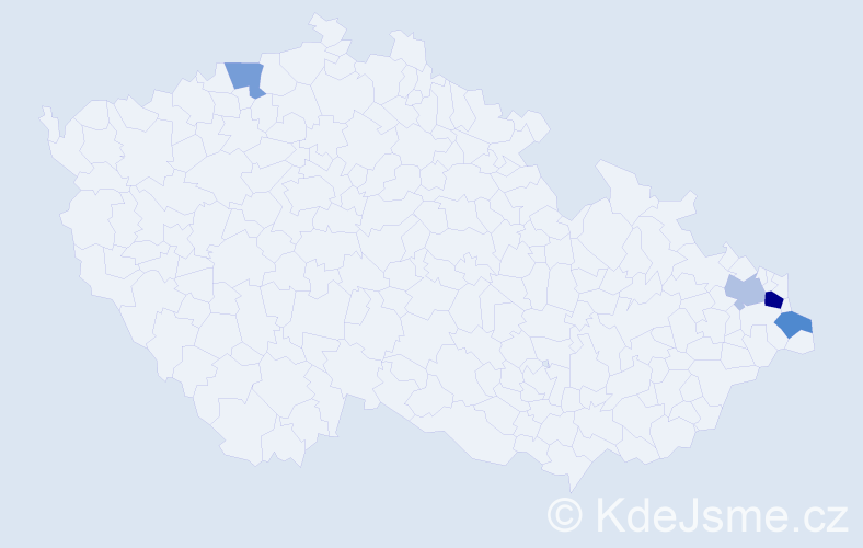 Příjmení: 'Textorisová', počet výskytů 6 v celé ČR