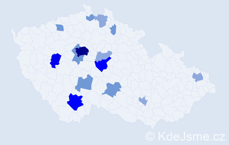 Příjmení: 'Vacka', počet výskytů 35 v celé ČR