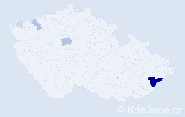 Příjmení: 'Marančák', počet výskytů 21 v celé ČR