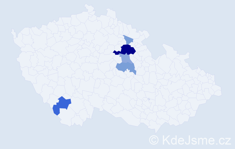 Příjmení: 'Parajová', počet výskytů 16 v celé ČR