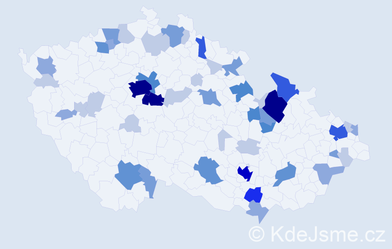 Příjmení: 'Hauková', počet výskytů 149 v celé ČR