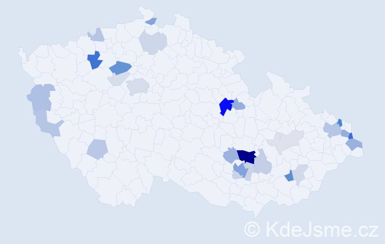 Příjmení: 'Lakota', počet výskytů 74 v celé ČR