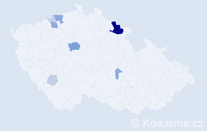 Příjmení: 'Kamitzová', počet výskytů 22 v celé ČR