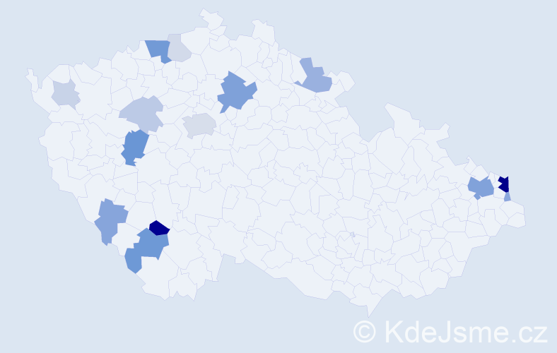 Příjmení: 'Racová', počet výskytů 50 v celé ČR