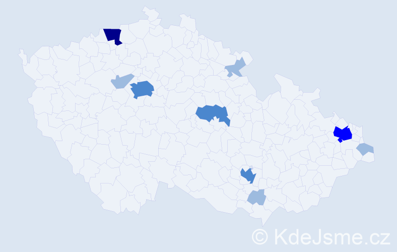 Příjmení: 'Balzarová', počet výskytů 17 v celé ČR