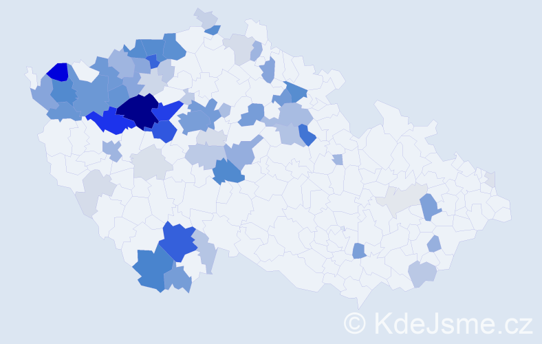 Příjmení: 'Trousilová', počet výskytů 308 v celé ČR