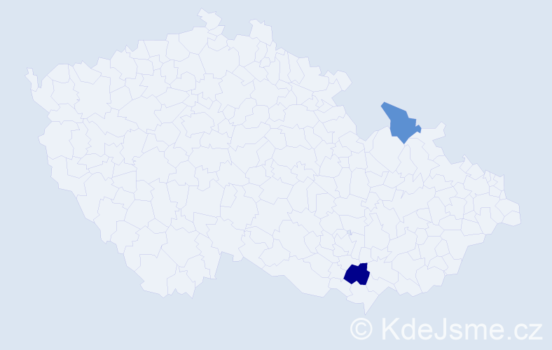 Příjmení: 'Trifová', počet výskytů 3 v celé ČR