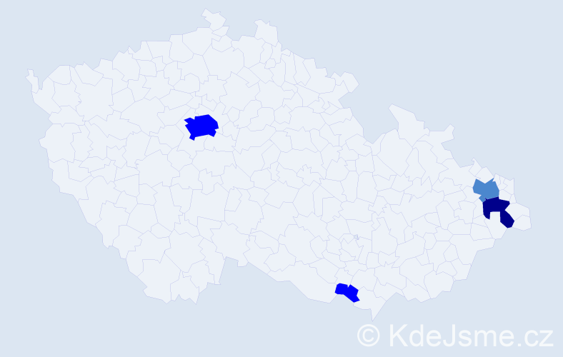 Příjmení: 'Svoják', počet výskytů 8 v celé ČR