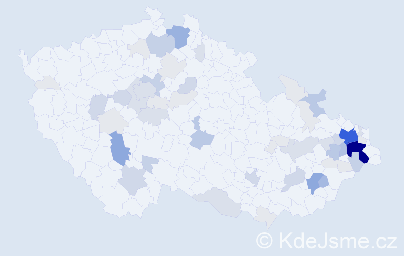 Příjmení: 'Lednická', počet výskytů 194 v celé ČR