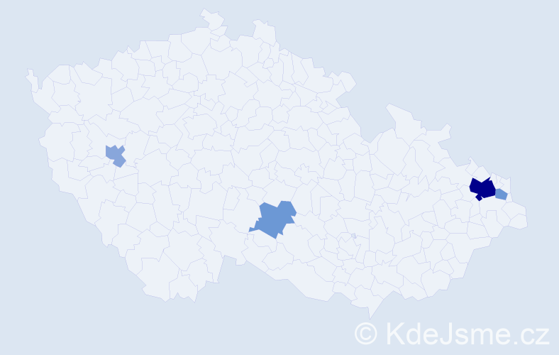 Příjmení: 'Gulaši', počet výskytů 10 v celé ČR