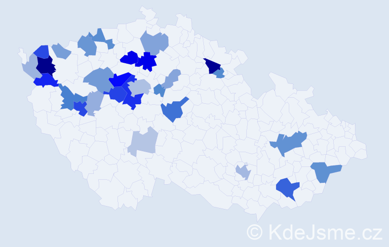 Příjmení: 'Machulka', počet výskytů 99 v celé ČR