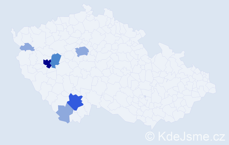 Příjmení: 'Egrmajerová', počet výskytů 13 v celé ČR