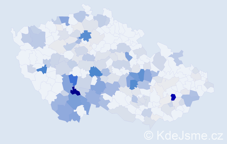 Příjmení: 'Dědič', počet výskytů 579 v celé ČR