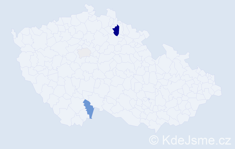 Příjmení: 'Knutelský', počet výskytů 5 v celé ČR