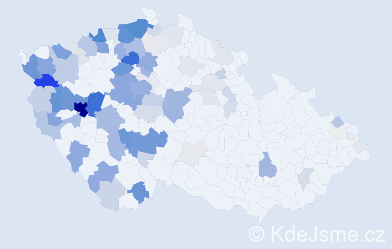 Příjmení: 'Plzák', počet výskytů 464 v celé ČR