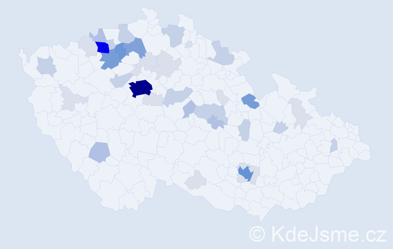 Příjmení: 'Hauf', počet výskytů 125 v celé ČR